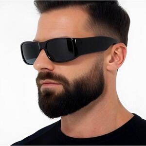 Sunglasses Men Driving Sun Protection Square Shield‎ Black Light Weight Lentes